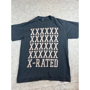 VINTAGE 10.Deep X-Rated Shirt Mens Medium Black Graphic Tee Streetwear Grunge